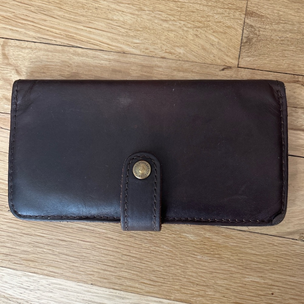 Portland Leather Dark Brown Snap Wallet